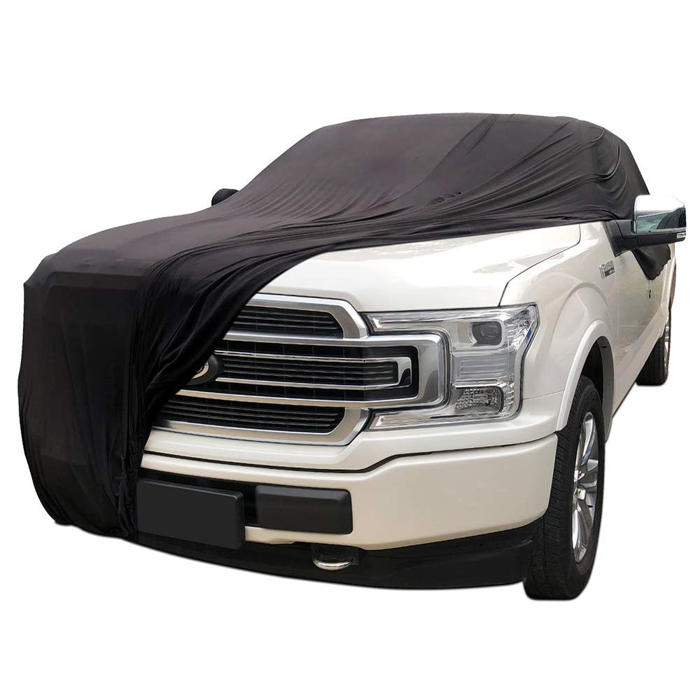 WinPower indoor car cover with stretch fabric protects from dust in garages.