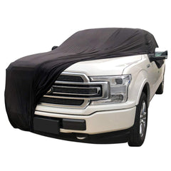 WinPower indoor car cover with stretch fabric protects from dust in garages.