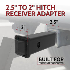 WINSBULL 25-to-2 hitch reducer installation closeup ensures quick, secure pin alignment