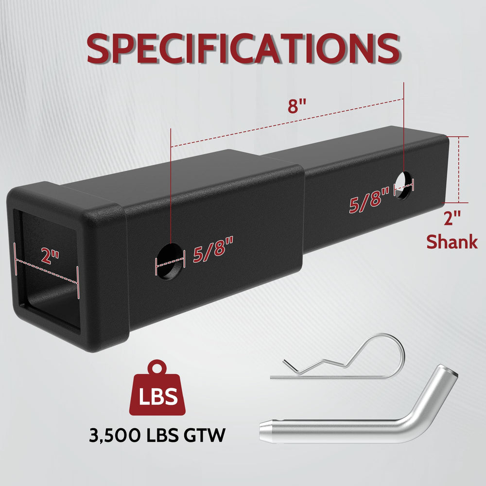 WINSBULL 2in hitch extender improves bike rack fit and installation space