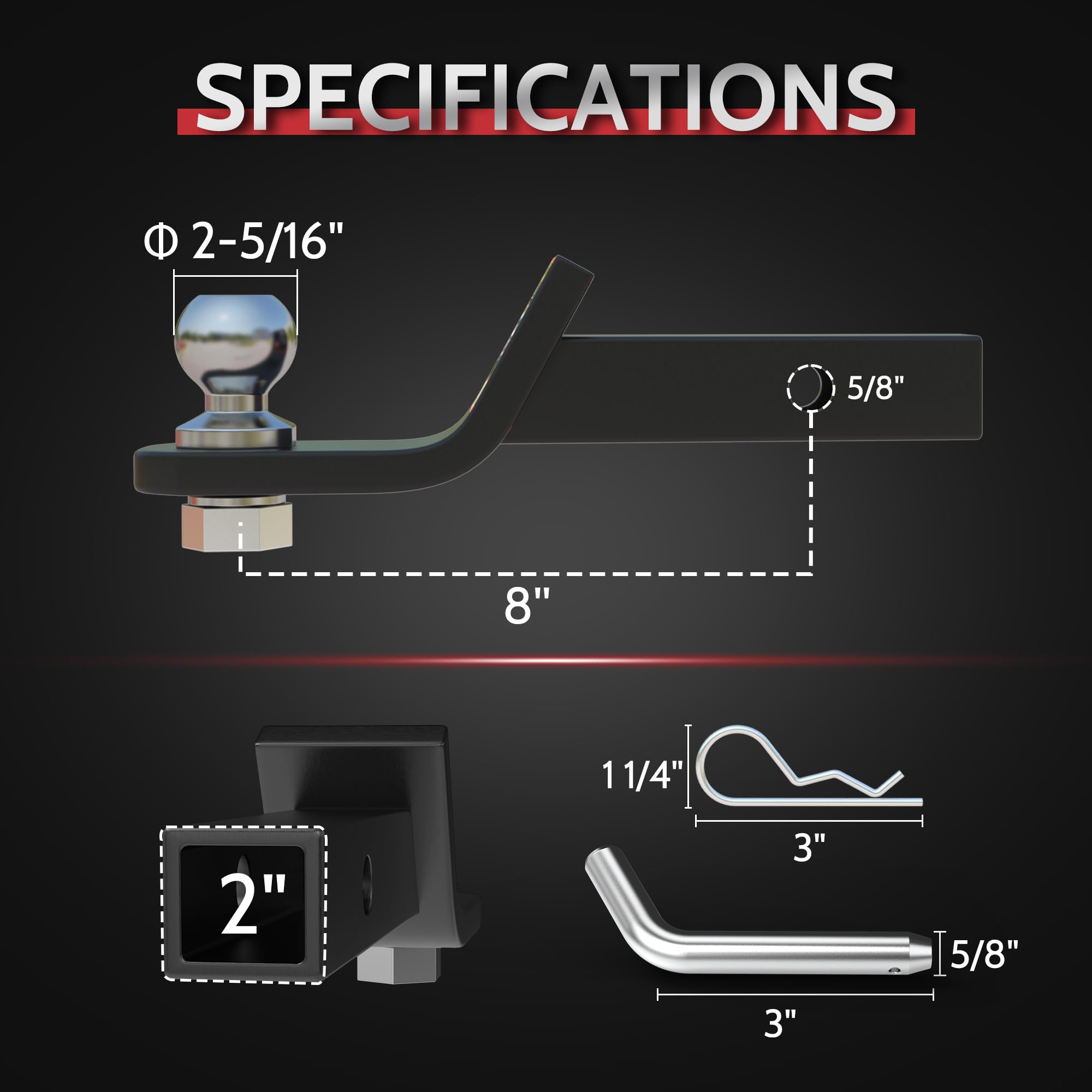 WINSBULL drop rise design enables level towing on varying trailer heights.