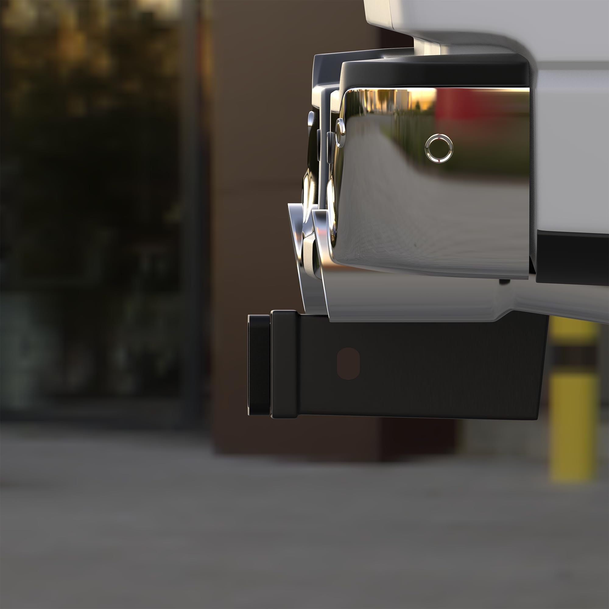WINSBULL push-in hitch setup demonstrating quick, secure engagement