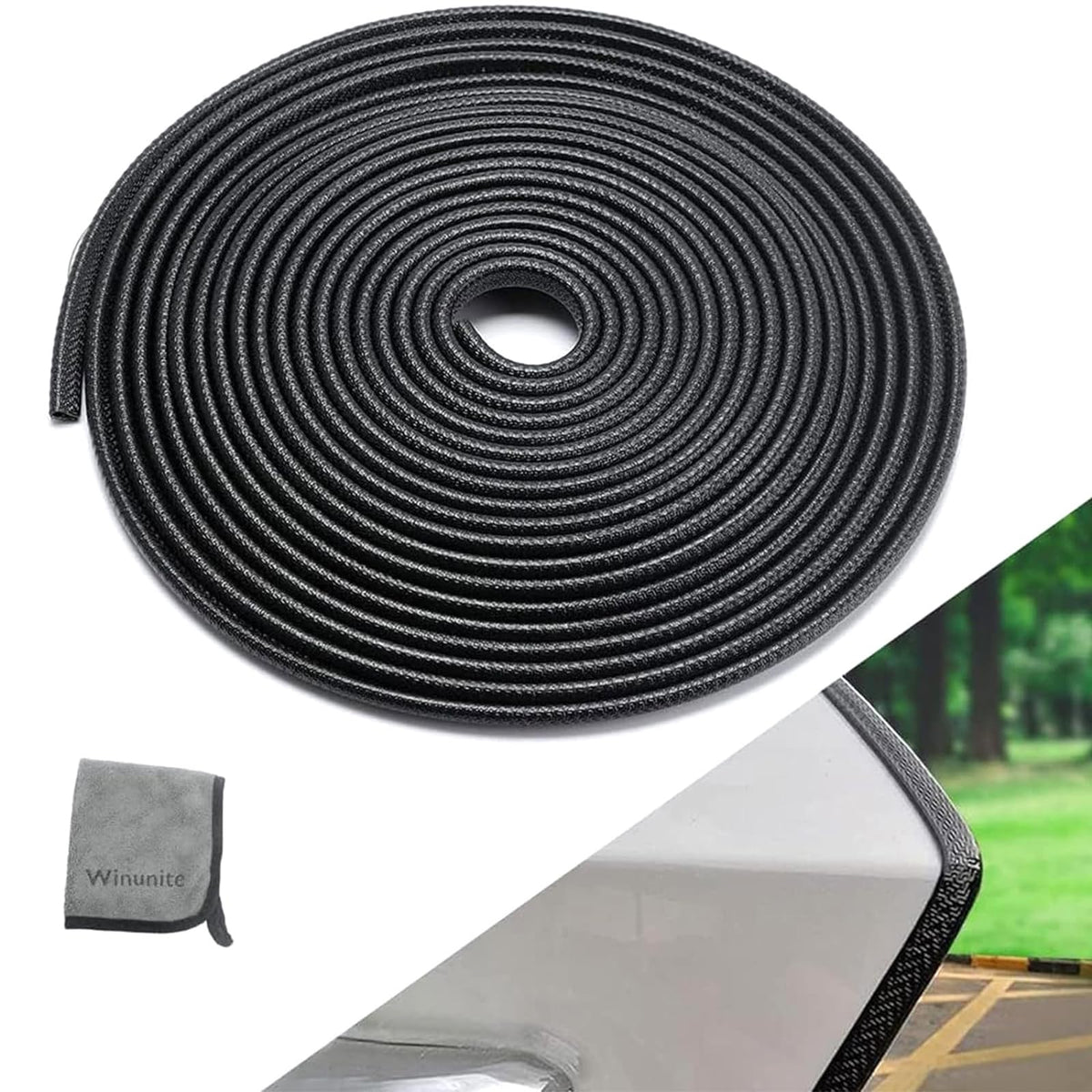 Winunite edge guard 10m black along the door edge protects from parking lot dings.