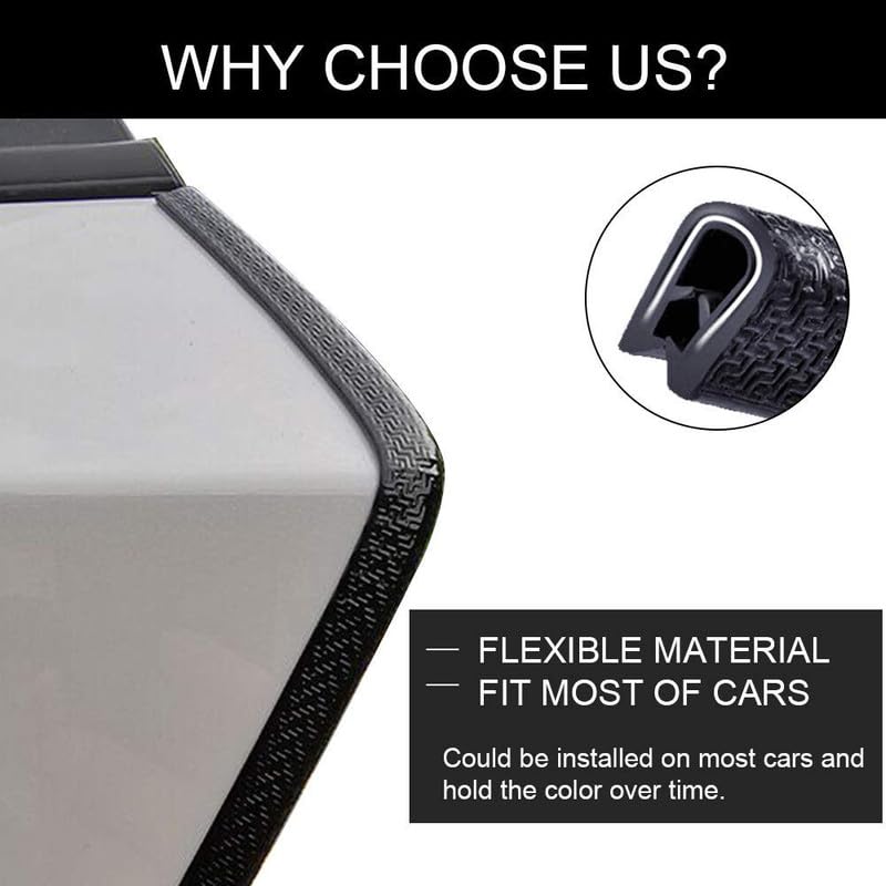 Winunite flexible rubber edge guard molds to door contours for best coverage.