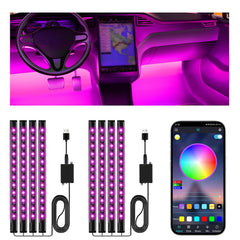 Winzwon LED car interior lights with app control for customization.