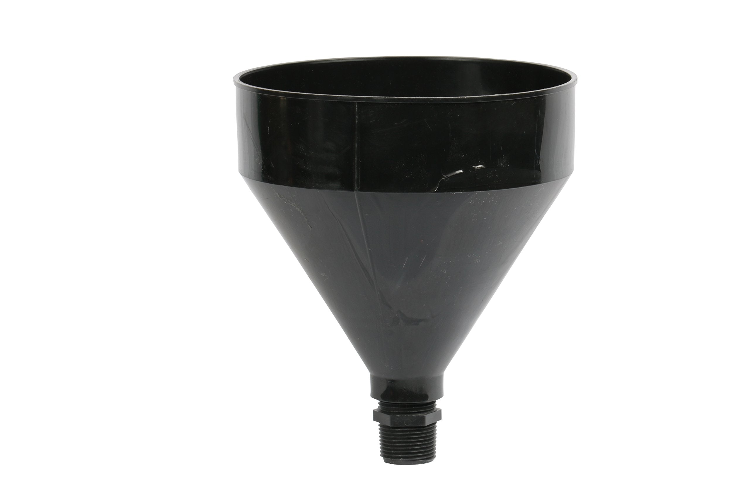 Close up of the WirthCo Funnel King spout showing controlled pouring.