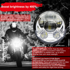 Wisamic 575 LED headlight lens close-up shows an advanced projector for crisper beams.