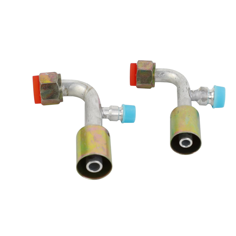 Wisepick AC fitting set 8-10 at 90-degree angle for secure refrigerant connections.