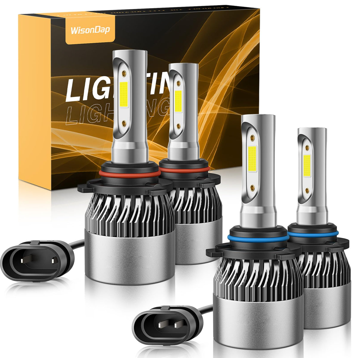 Wisondap 900-brighter-than-halogen comparison image for safer night driving.