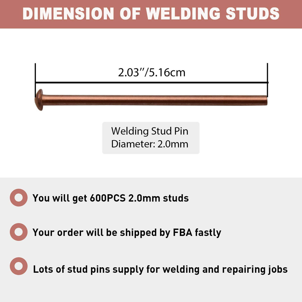 WISPAUSU copper-coated iron studs provide strong grip on thin metal
