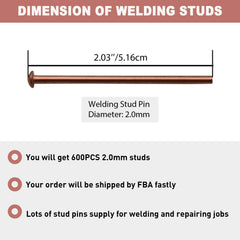 WISPAUSU copper-coated iron studs provide strong grip on thin metal
