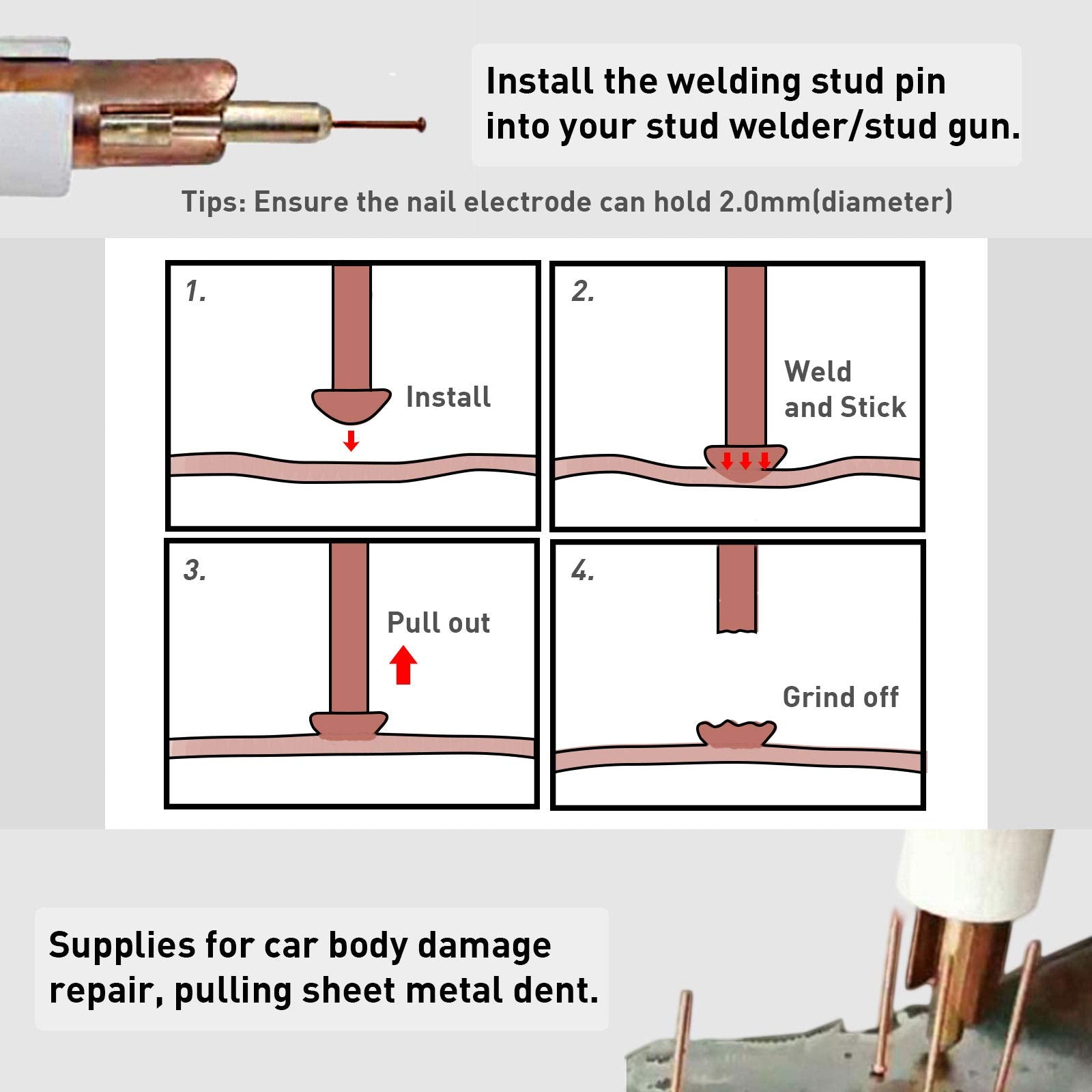 WISPAUSU dents removal with stud welder supports panel restoration