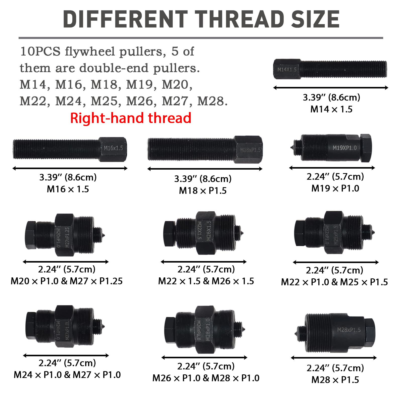 WISPAUSU flywheel puller 16mm single-ended for clutch access