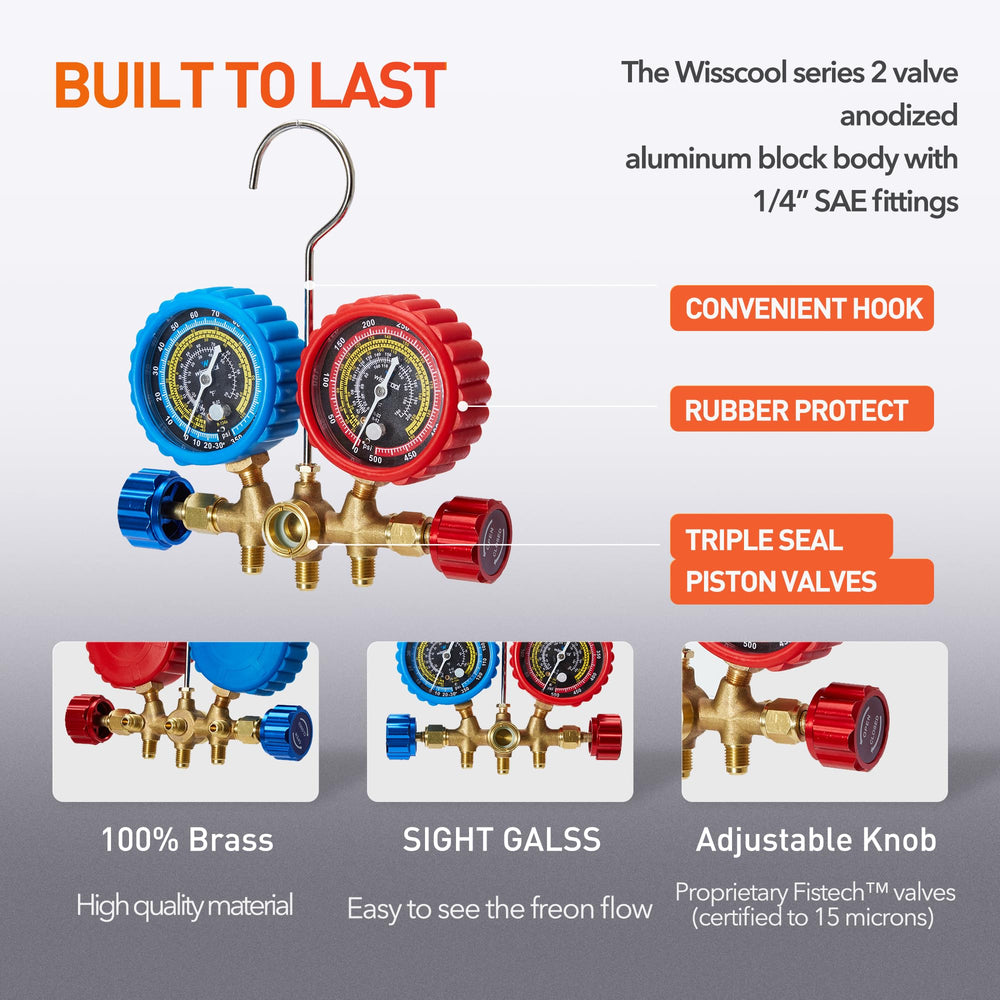 Wisscool valve core wrench and adapters simplify system servicing.