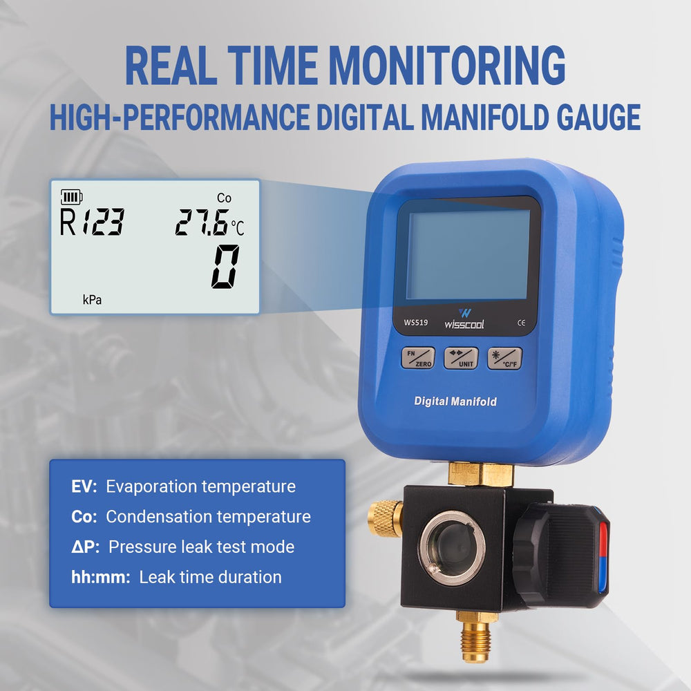 WISSCOOL gauge shows pressure in multiple units for easy interpretation.