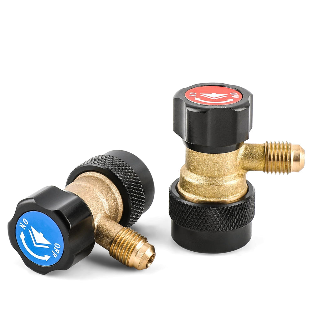 Wisscool R134a high-side coupler with built-in 1/4 inch flare for secure evacuations