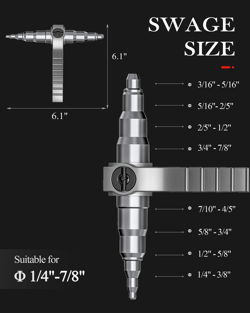 Wisscool refrigeration tube expander suited for HVAC and refrigeration projects
