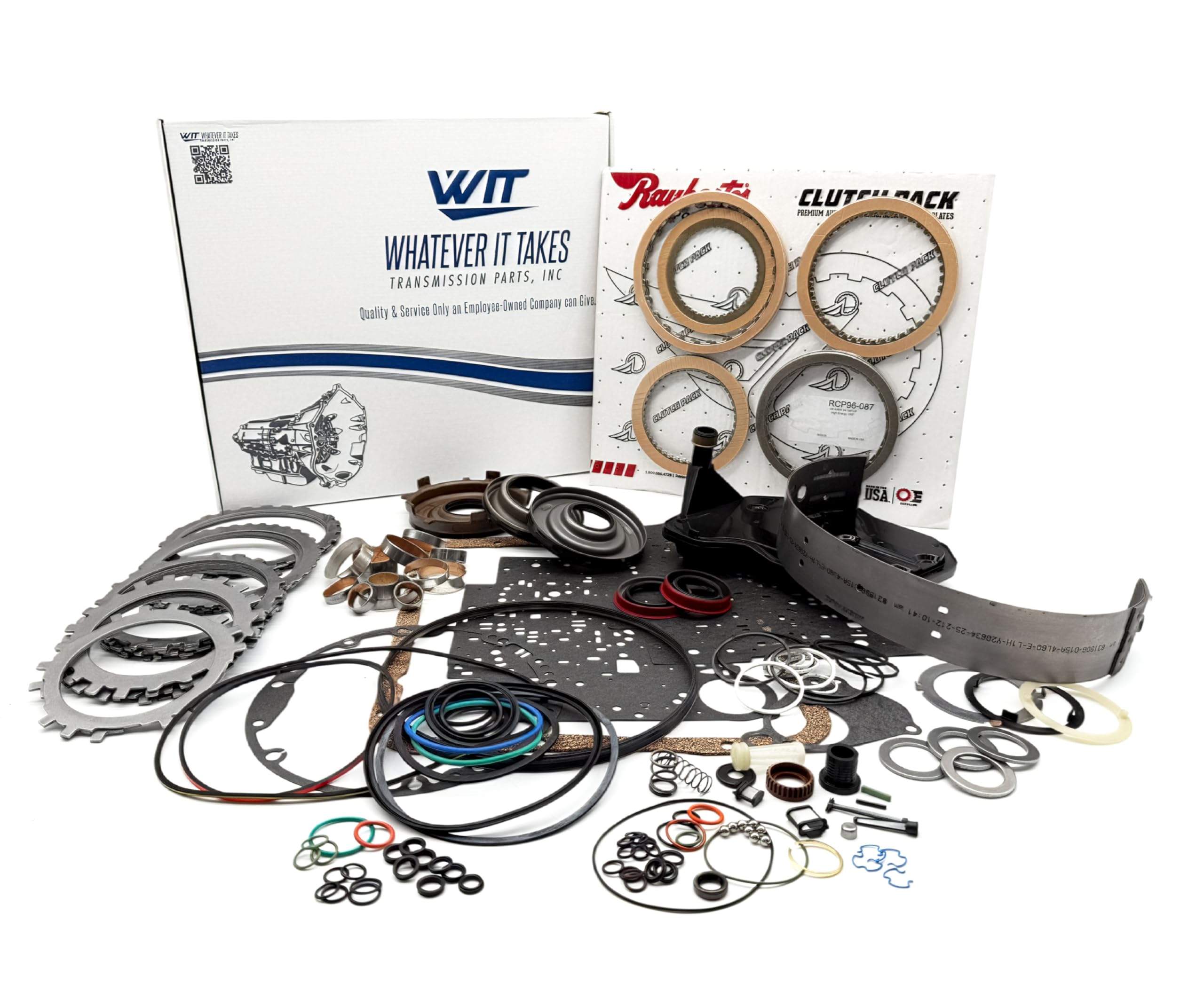 WIT 4L60E rebuild kit steels and pistons layout for durable transmissions.