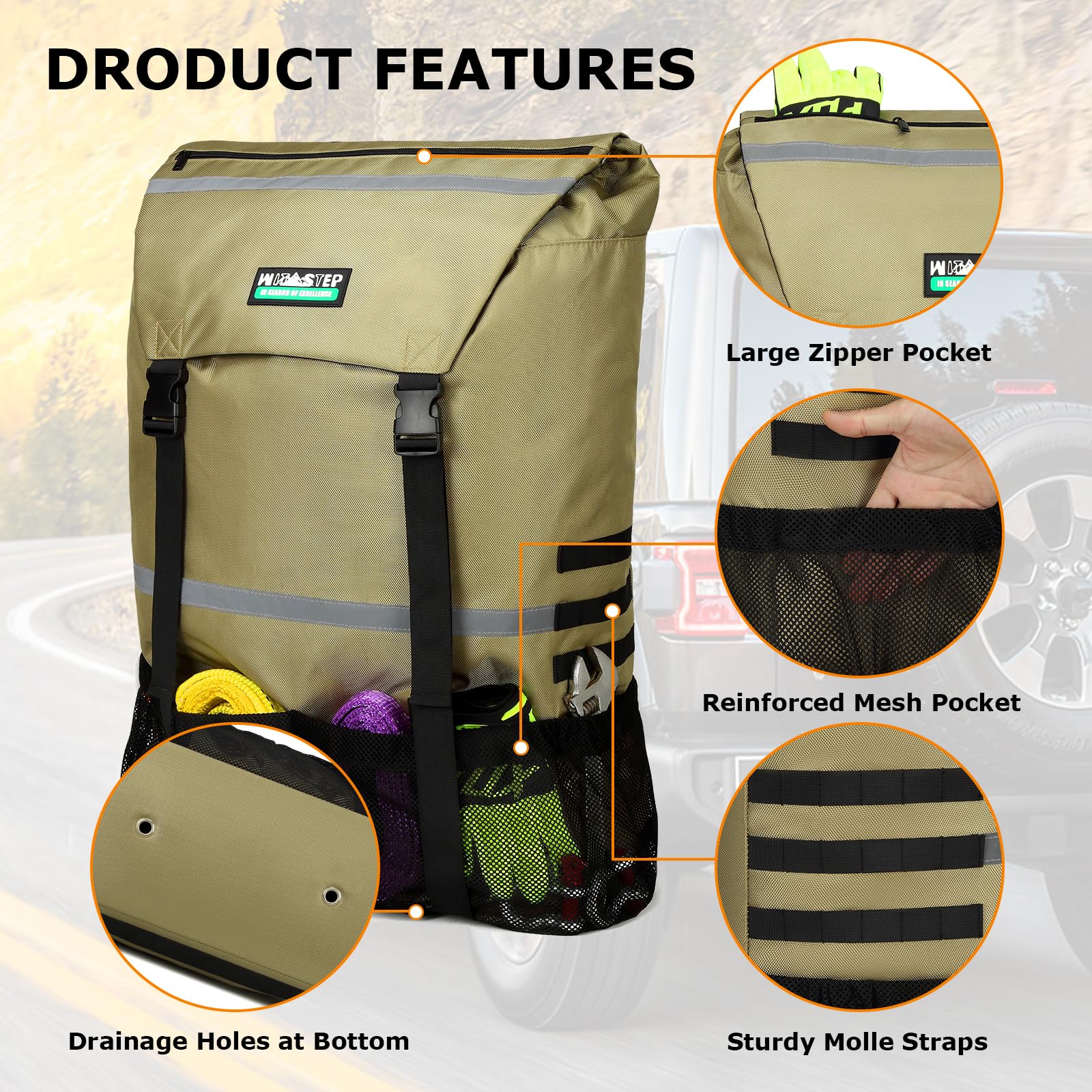 WITSTEP 1680 denier canvas bag withstands rugged conditions while you explore