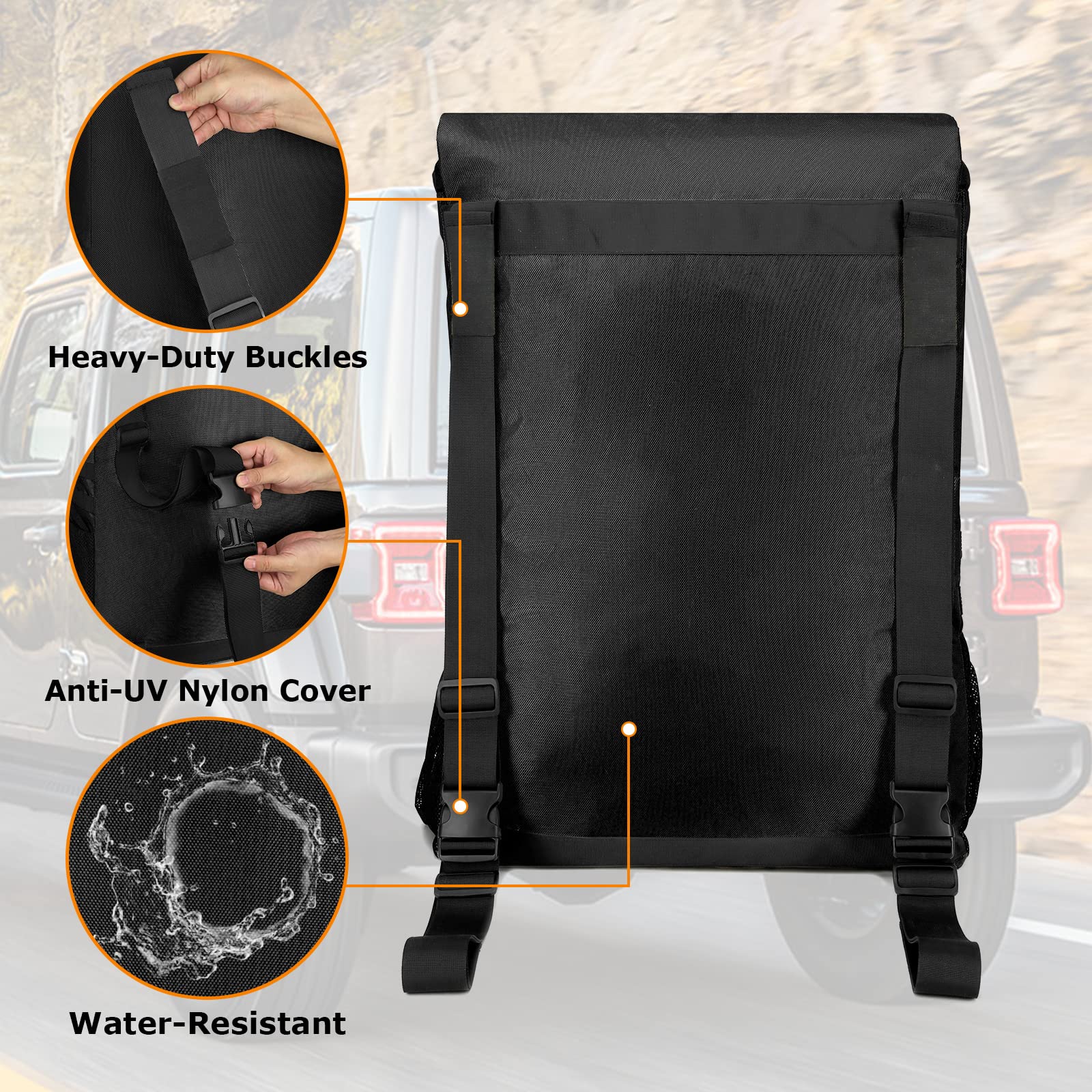 WITSTEP spare tire bag bottom drainage holes prevent moisture buildup