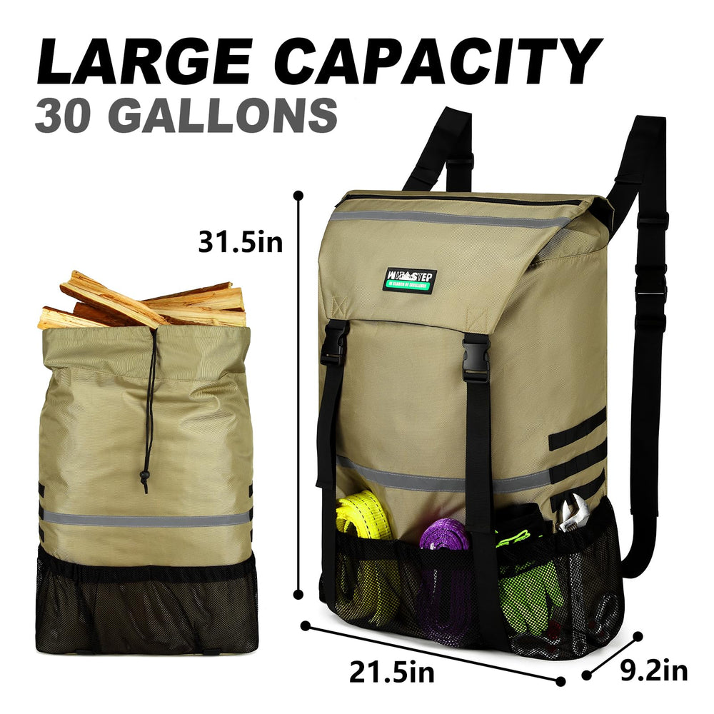 WITSTEP bag with exterior mesh pockets for camping tools and rescue gear within reach