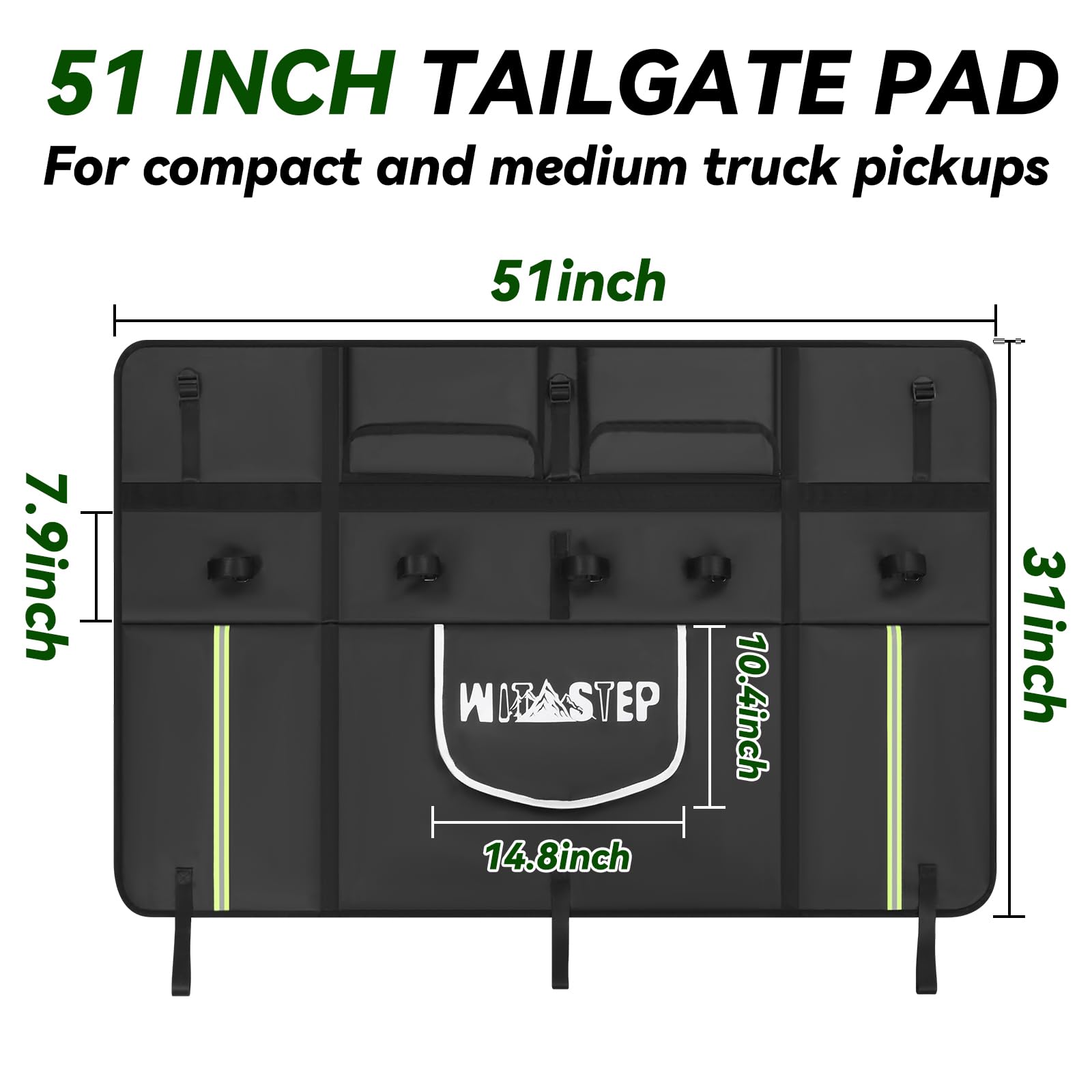WITSTEP tailgate pad easy install with three strap setup.