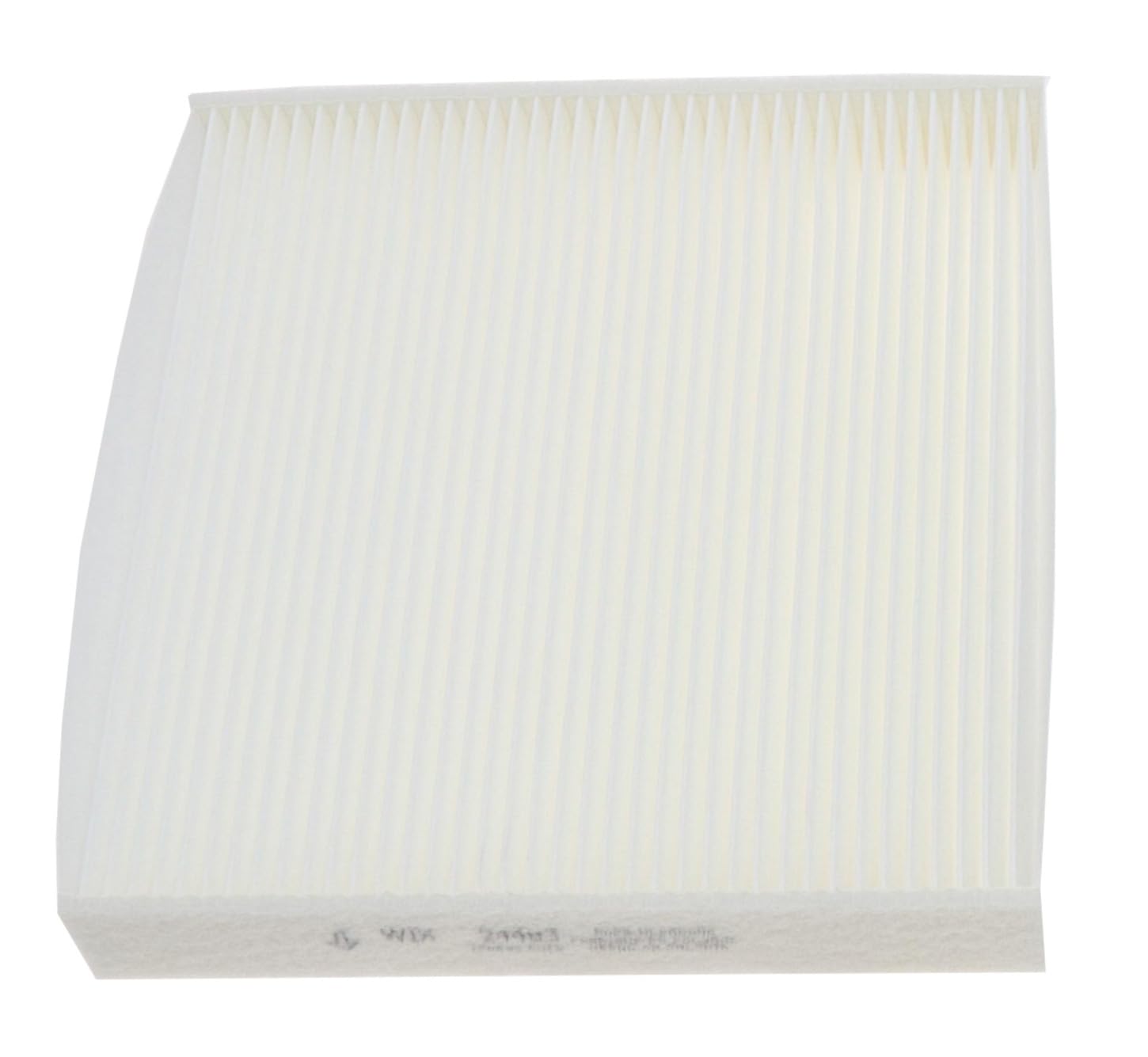 WIX 24483 cabin air panel front view, compact design for cleaner cabin air