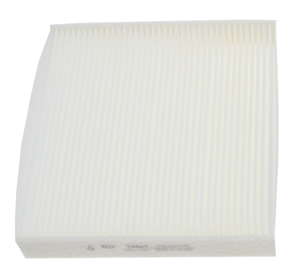 WIX 24483 cabin air panel front view, compact design for cleaner cabin air