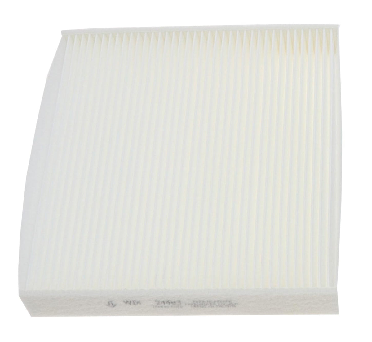 WIX 24483 cabin air panel front view, compact design for cleaner cabin air