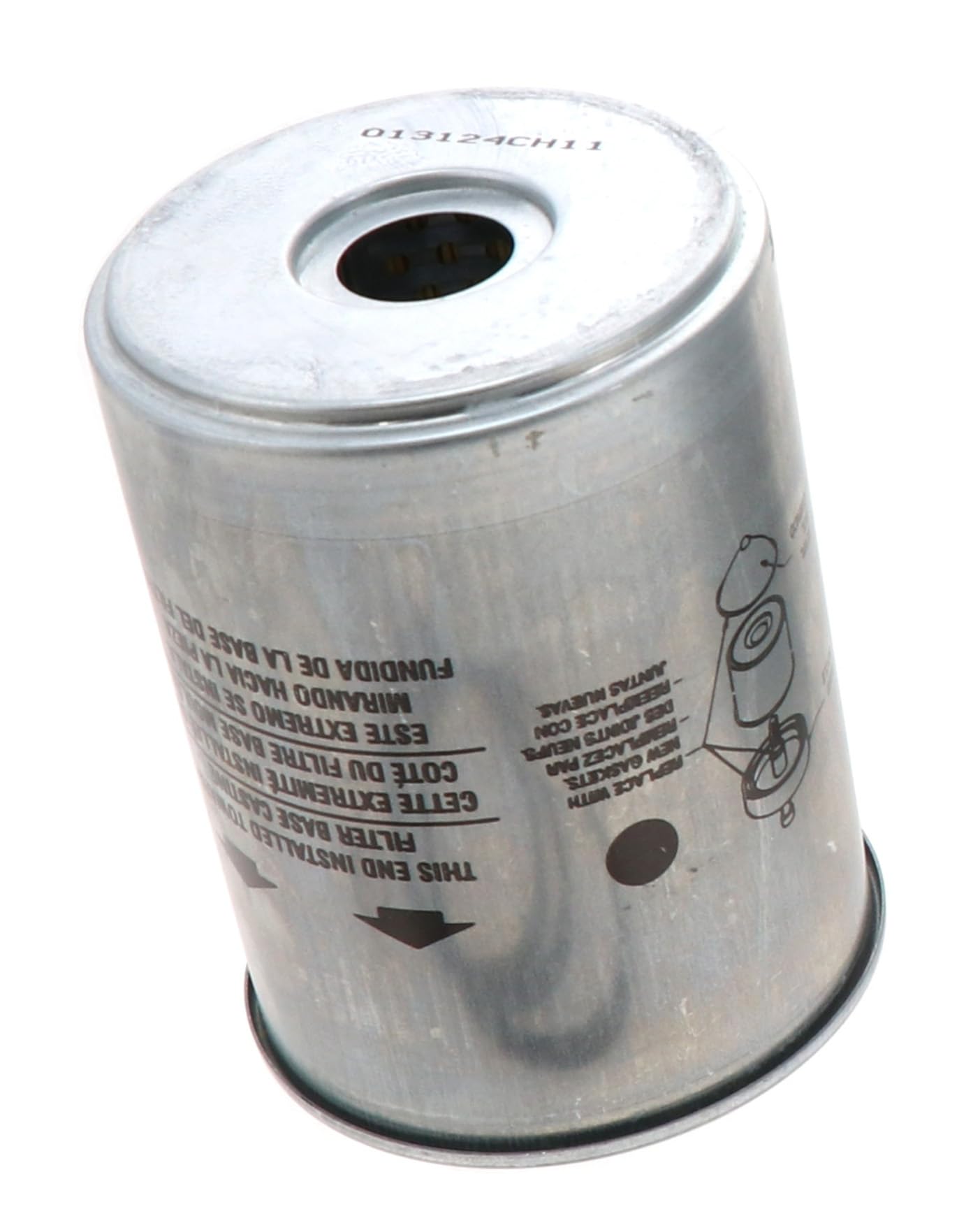 WIX 33196 metal canister close-up highlights gasket detail for secure sealing