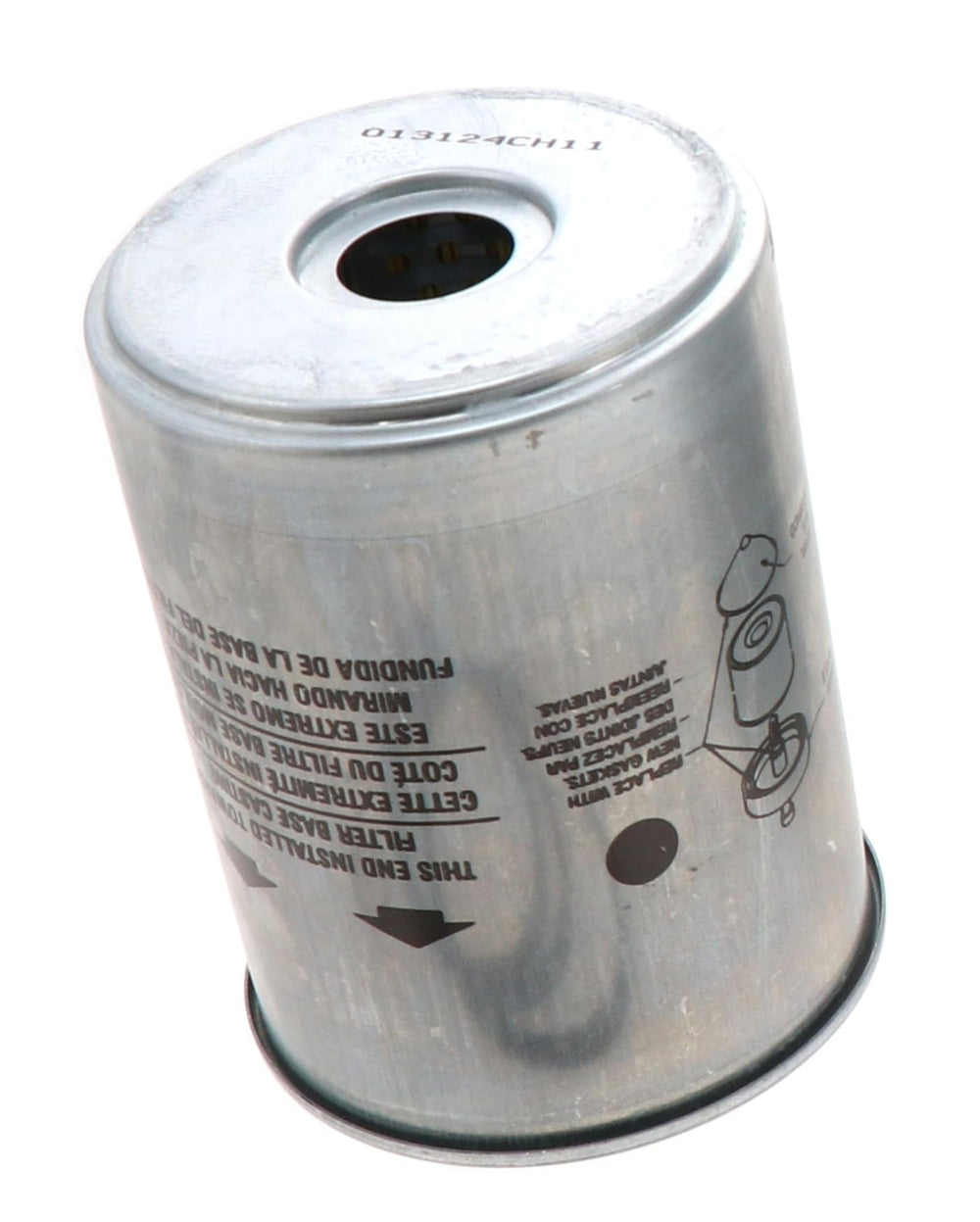 WIX 33196 metal canister close-up highlights gasket detail for secure sealing