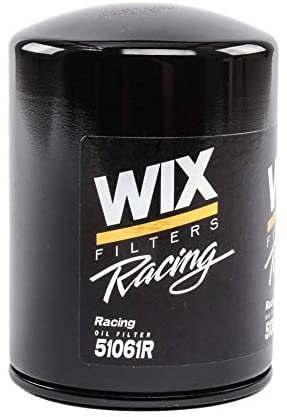 Wix 51061R spin-on lube filter side view shows compact design for versatile engine maintenance.