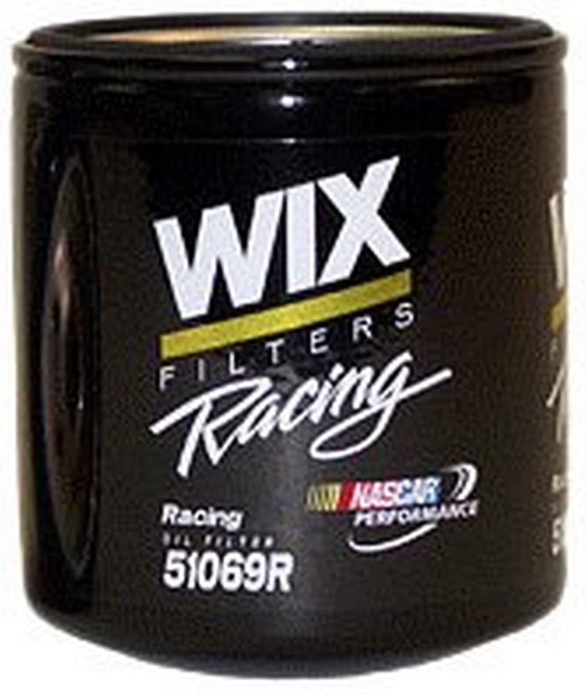 Wix 51069R racing oil filter with endurance design for dirt and off-road track use.