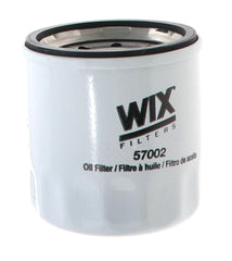 WIX 57002 oil filter front view showing robust filtration for Mazda and Toyota engines