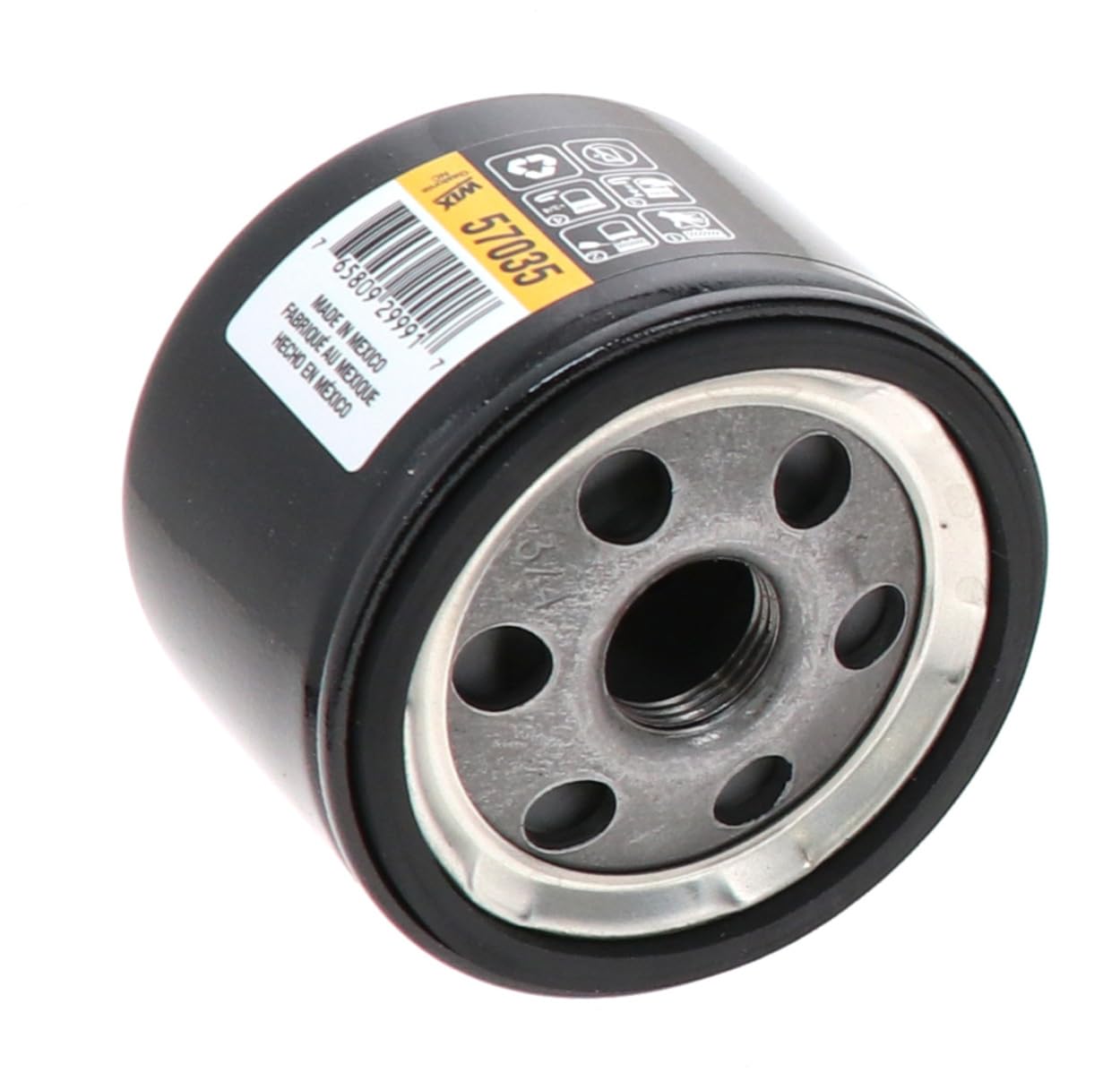 WIX 57035 mounting plate and center tube shown for sturdy, service-ready mounting.