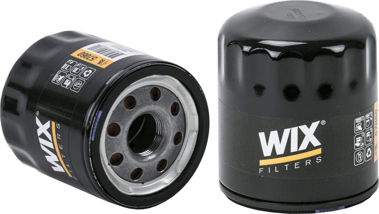 WIX 57060 oil filter product shot; designed for synthetic and high-mileage oils