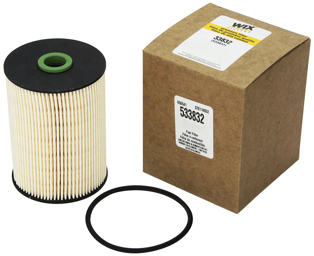 Wix cartridge fuel metal canister filter 33832 front view for clean fuel flow