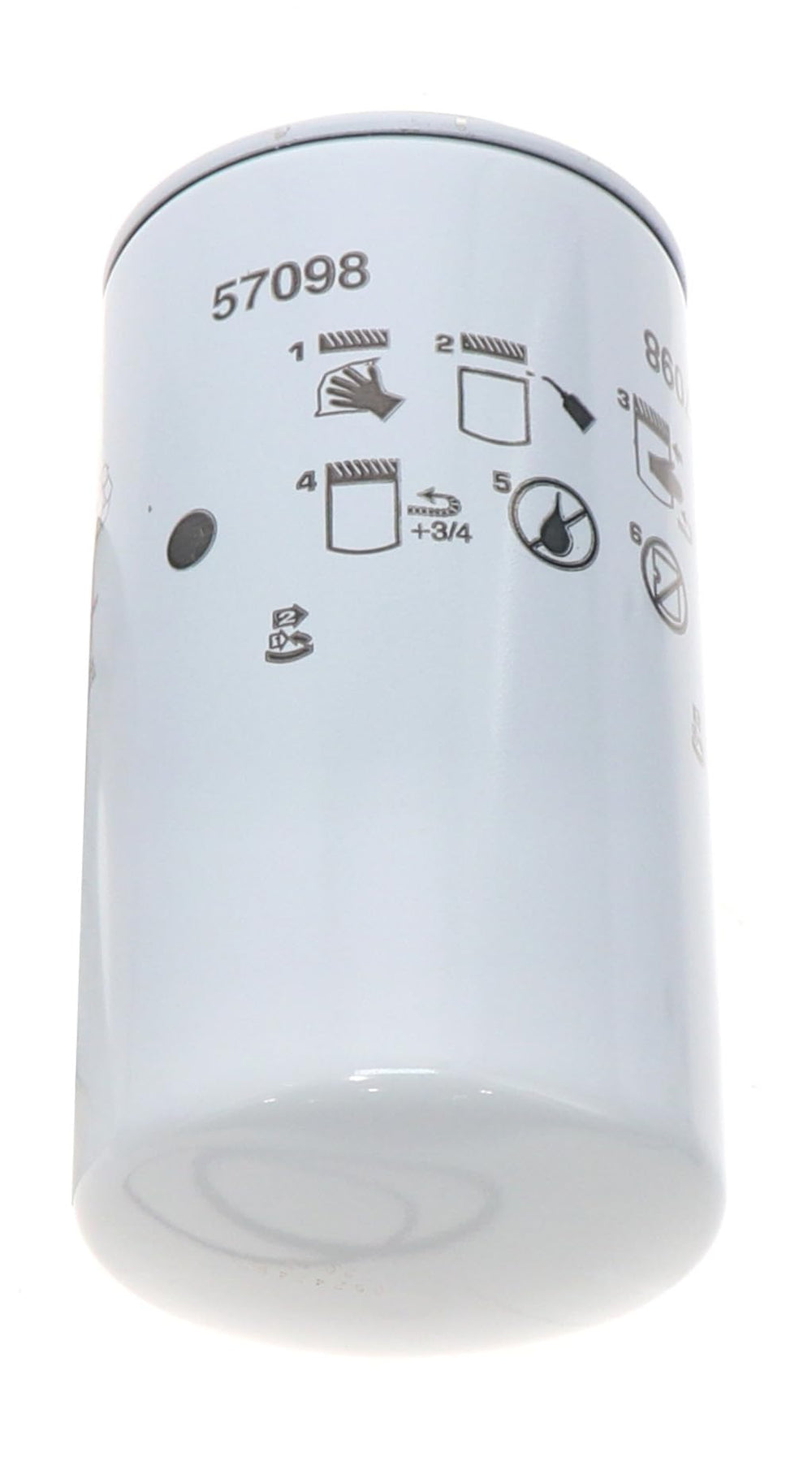 WIX 57098 hydraulic filter side view showing compact, low-resistance design for smooth flow