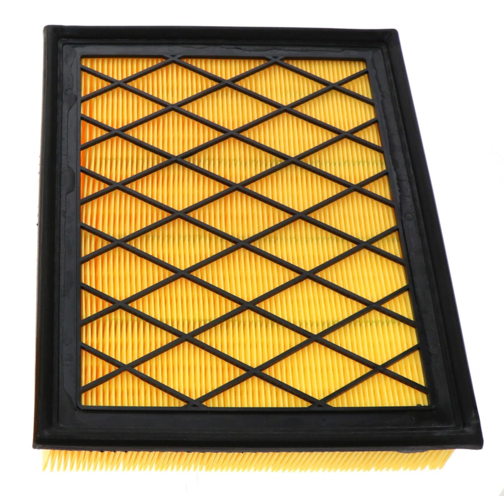 Wix panel with adhesive pocket pleat reinforces filter shape during use