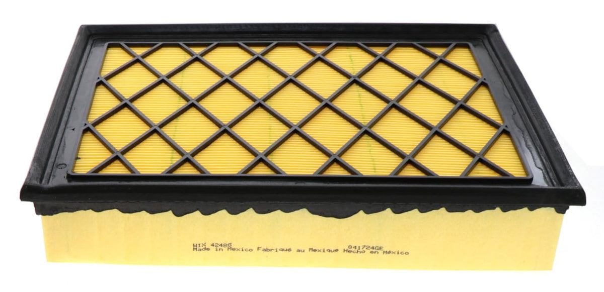 Wix Racing Filters Air Filter Panel installed in engine bay for smoother airflow