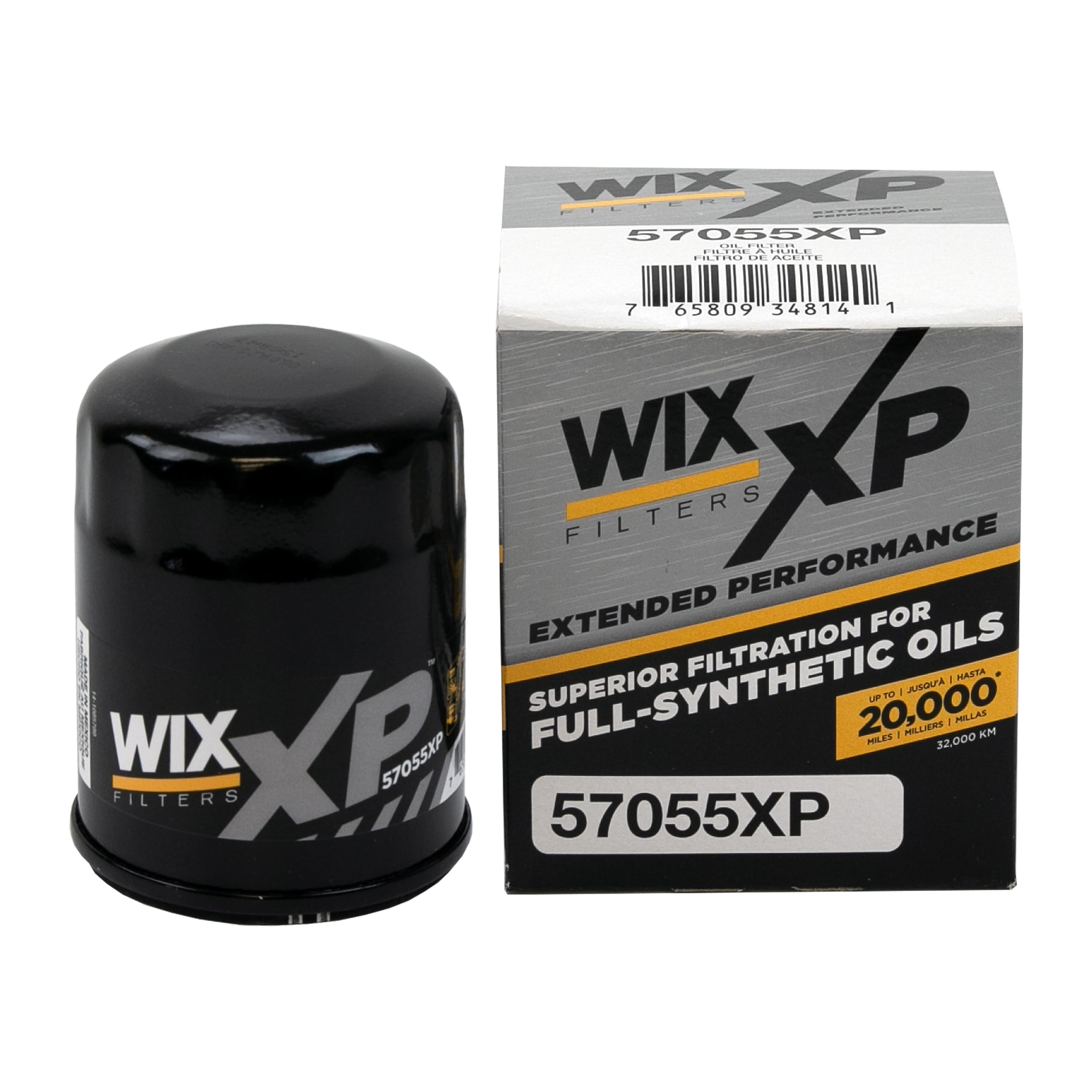 WIX XP oil filter close-up highlights media and seals for synthetic oil protection