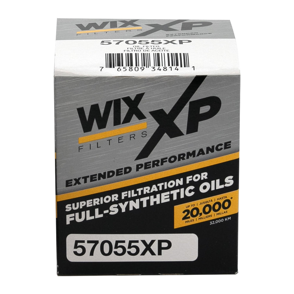 WIX XP oil filter packaging image emphasizing durability and easy installation