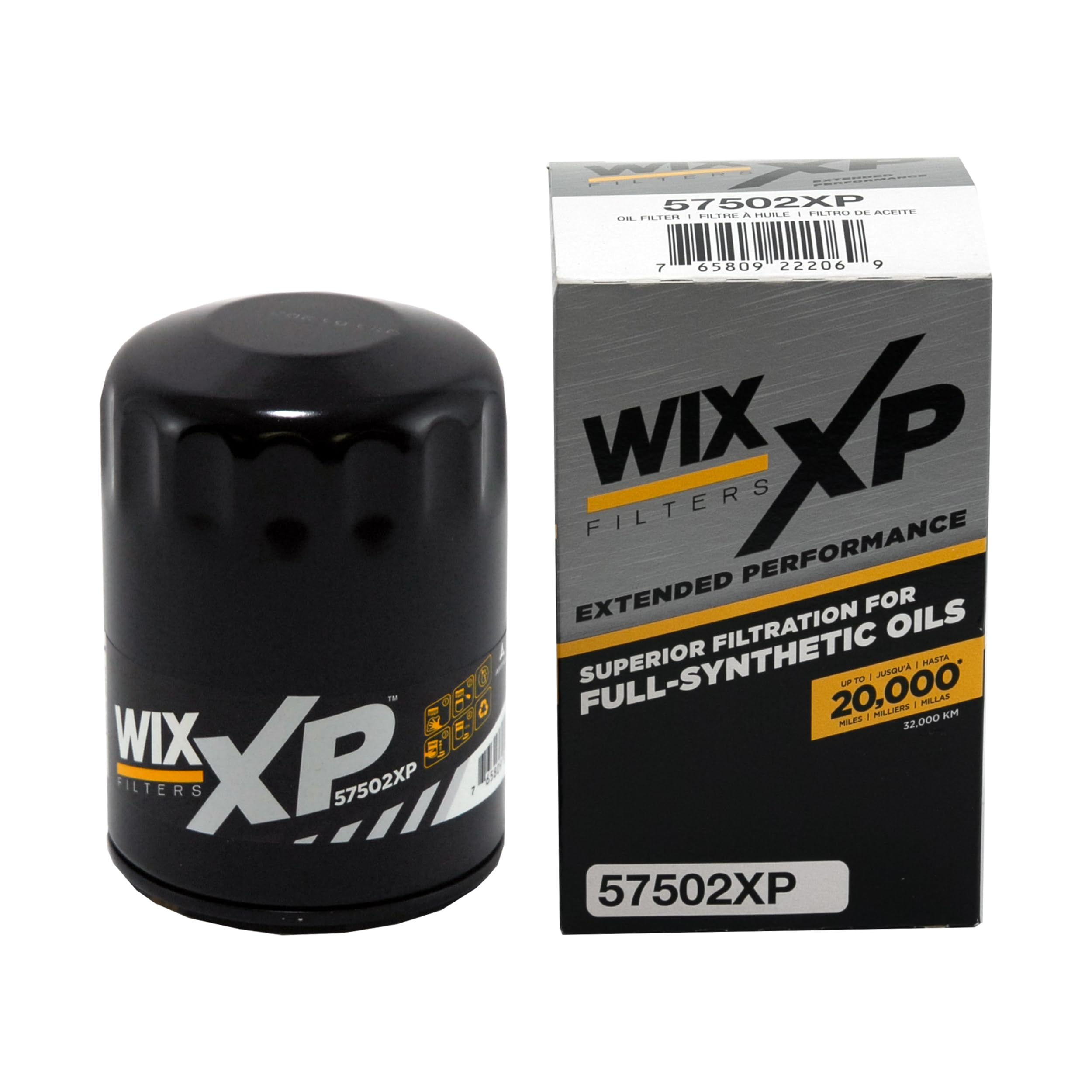 WIX XP oil filter close-up shows synthetic media for strong filtration under demanding conditions