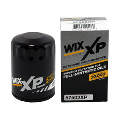 WIX XP oil filter close-up shows synthetic media for strong filtration under demanding conditions