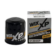 WIX XP oil filter replacement shows precise fit for synthetic oil and multiple vehicle brands.