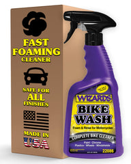 Wizards Bike Wash bottle pour for controlled application and quick detailing.