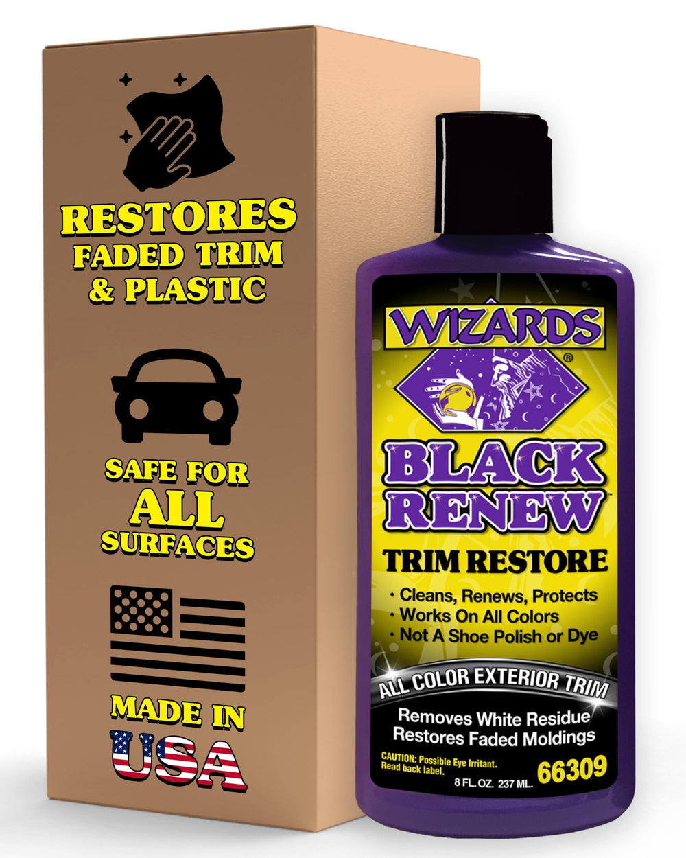 Wizards Black Renew trims restorer cream being applied to interior trim for renewed color.