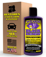 Wizards Black Renew trims restorer cream being applied to interior trim for renewed color.