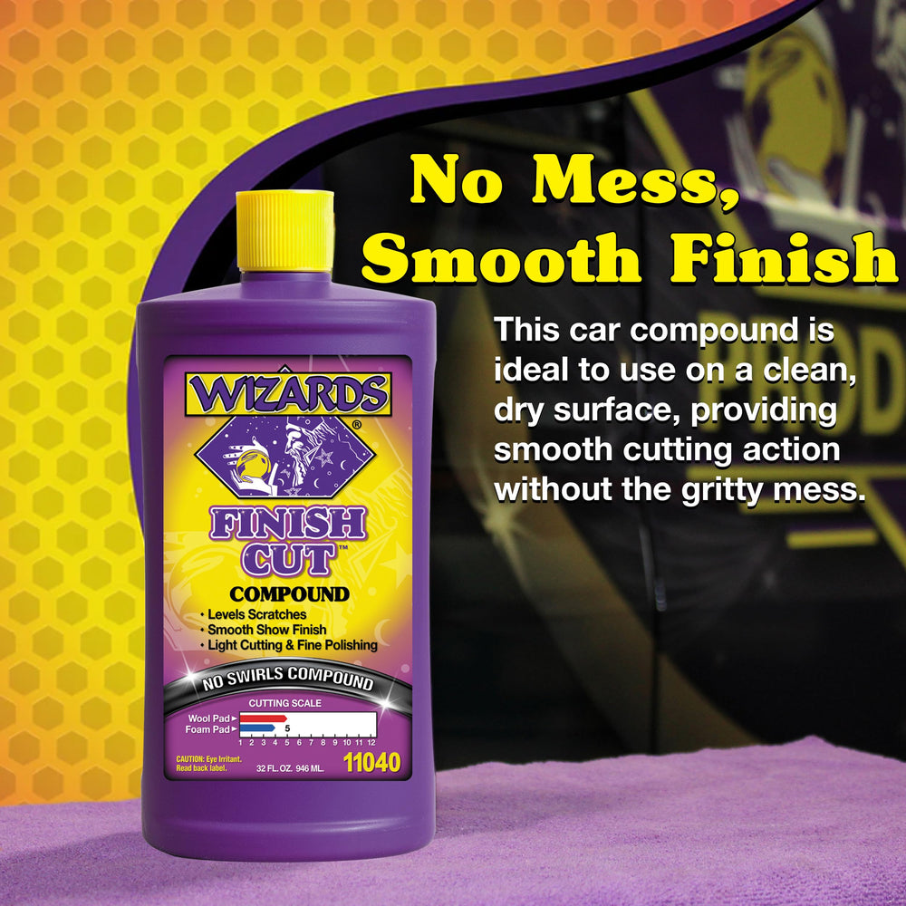 Wizards Finish Cut Compound delivering showroom shine on diverse paint finishes.