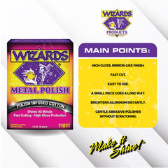 Wizards metal polish on aluminum wheels revealing a years-long oxidation-free brilliance.